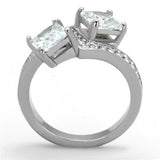 TK2113 - Stainless Steel Ring High polished (no plating) Women AAA Grade CZ Clear