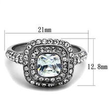 TK2114 - Stainless Steel Ring High polished (no plating) Women AAA Grade CZ Clear