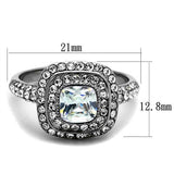 TK2114 - Stainless Steel Ring High polished (no plating) Women AAA Grade CZ Clear