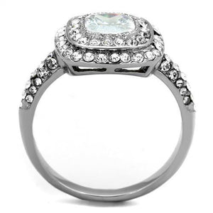 TK2114 - Stainless Steel Ring High polished (no plating) Women AAA Grade CZ Clear