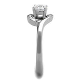 TK2116 - Stainless Steel Ring High polished (no plating) Women AAA Grade CZ Clear