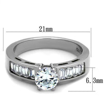 TK2117 - Stainless Steel Ring High polished (no plating) Women AAA Grade CZ Clear