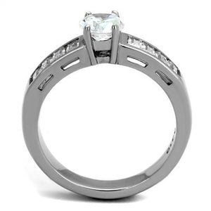 TK2117 - Stainless Steel Ring High polished (no plating) Women AAA Grade CZ Clear