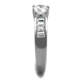 TK2117 - Stainless Steel Ring High polished (no plating) Women AAA Grade CZ Clear