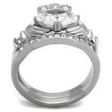 TK2119 - Stainless Steel Ring High polished (no plating) Women AAA Grade CZ Clear