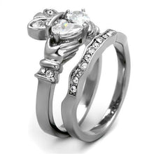 TK2119 - Stainless Steel Ring High polished (no plating) Women AAA Grade CZ Clear