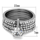 TK2120 - Stainless Steel Ring High polished (no plating) Women AAA Grade CZ Clear