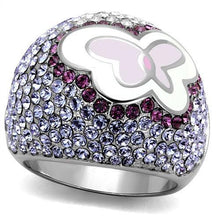 TK2125 - Stainless Steel Ring High polished (no plating) Women Top Grade Crystal Multi Color