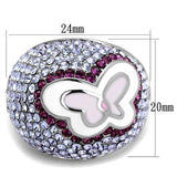 TK2125 - Stainless Steel Ring High polished (no plating) Women Top Grade Crystal Multi Color