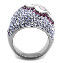 TK2125 - Stainless Steel Ring High polished (no plating) Women Top Grade Crystal Multi Color