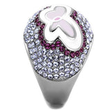 TK2125 - Stainless Steel Ring High polished (no plating) Women Top Grade Crystal Multi Color