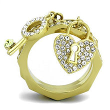 TK2127 - Stainless Steel Ring IP Gold(Ion Plating) Women Top Grade Crystal Citrine Yellow