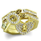 TK2127 - Stainless Steel Ring IP Gold(Ion Plating) Women Top Grade Crystal Citrine Yellow