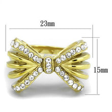 TK2128 - Stainless Steel Ring IP Gold(Ion Plating) Women Top Grade Crystal Clear