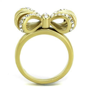 TK2128 - Stainless Steel Ring IP Gold(Ion Plating) Women Top Grade Crystal Clear