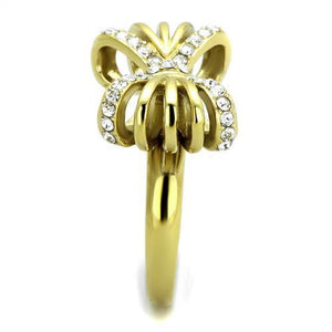 TK2128 - Stainless Steel Ring IP Gold(Ion Plating) Women Top Grade Crystal Clear