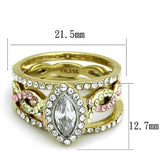 TK2129 - Stainless Steel Ring Two-Tone IP Gold (Ion Plating) Women AAA Grade CZ Clear