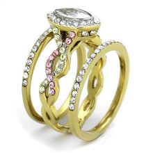TK2129 - Stainless Steel Ring Two-Tone IP Gold (Ion Plating) Women AAA Grade CZ Clear
