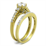 TK2133 - Stainless Steel Ring IP Gold(Ion Plating) Women AAA Grade CZ Clear