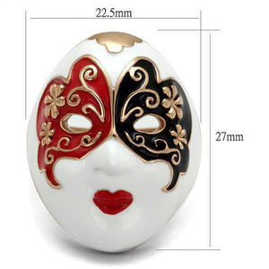 TK2142 - Stainless Steel Ring IP Rose Gold(Ion Plating) Women Epoxy Multi Color