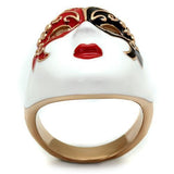 TK2142 - Stainless Steel Ring IP Rose Gold(Ion Plating) Women Epoxy Multi Color