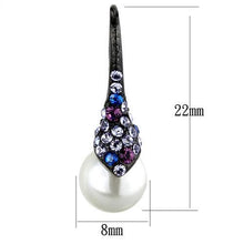 TK2145 - Stainless Steel Earrings IP Black(Ion Plating) Women Synthetic White