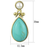 TK2151 - Stainless Steel Earrings IP Gold(Ion Plating) Women Synthetic Turquoise
