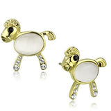 TK2152 - Stainless Steel Earrings IP Gold(Ion Plating) Women Synthetic White