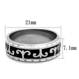 TK2154 - Stainless Steel Ring High polished (no plating) Women Epoxy Jet