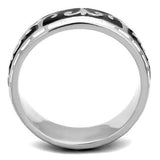 TK2154 - Stainless Steel Ring High polished (no plating) Women Epoxy Jet