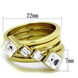 TK2158 - Stainless Steel Ring IP Gold(Ion Plating) Women Top Grade Crystal Clear