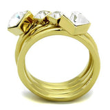 TK2158 - Stainless Steel Ring IP Gold(Ion Plating) Women Top Grade Crystal Clear