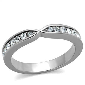 TK2163 - Stainless Steel Ring High polished (no plating) Women Top Grade Crystal Clear