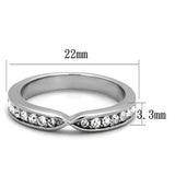 TK2163 - Stainless Steel Ring High polished (no plating) Women Top Grade Crystal Clear