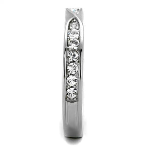 TK2163 - Stainless Steel Ring High polished (no plating) Women Top Grade Crystal Clear