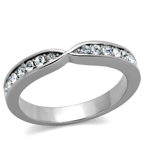 TK2163 - Stainless Steel Ring High polished (no plating) Women Top Grade Crystal Clear