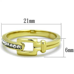 TK2164 - Stainless Steel Ring Two-Tone IP Gold (Ion Plating) Women Top Grade Crystal Clear