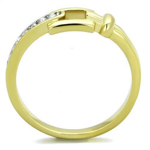 TK2164 - Stainless Steel Ring Two-Tone IP Gold (Ion Plating) Women Top Grade Crystal Clear