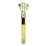TK2164 - Stainless Steel Ring Two-Tone IP Gold (Ion Plating) Women Top Grade Crystal Clear