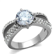 TK2165 - Stainless Steel Ring High polished (no plating) Women AAA Grade CZ Clear