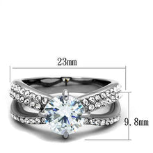 TK2165 - Stainless Steel Ring High polished (no plating) Women AAA Grade CZ Clear