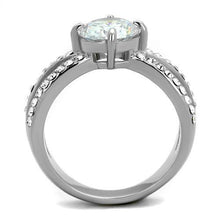 TK2165 - Stainless Steel Ring High polished (no plating) Women AAA Grade CZ Clear
