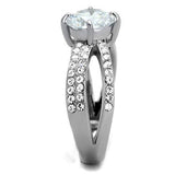 TK2165 - Stainless Steel Ring High polished (no plating) Women AAA Grade CZ Clear