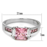 TK2169 - Stainless Steel Ring High polished (no plating) Women AAA Grade CZ Rose