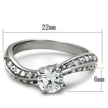 TK2171 - Stainless Steel Ring High polished (no plating) Women AAA Grade CZ Clear