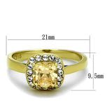 TK2173 - Stainless Steel Ring IP Gold(Ion Plating) Women AAA Grade CZ Champagne