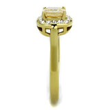 TK2173 - Stainless Steel Ring IP Gold(Ion Plating) Women AAA Grade CZ Champagne