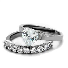 TK2176 - Stainless Steel Ring High polished (no plating) Women AAA Grade CZ Clear