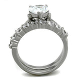 TK2176 - Stainless Steel Ring High polished (no plating) Women AAA Grade CZ Clear
