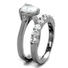 TK2176 - Stainless Steel Ring High polished (no plating) Women AAA Grade CZ Clear